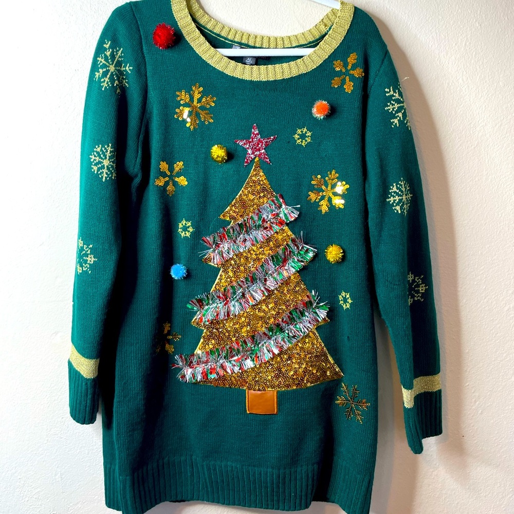 United States Sweaters Holiday Christmas Tree Ugly Chrismas Sweater Size XL